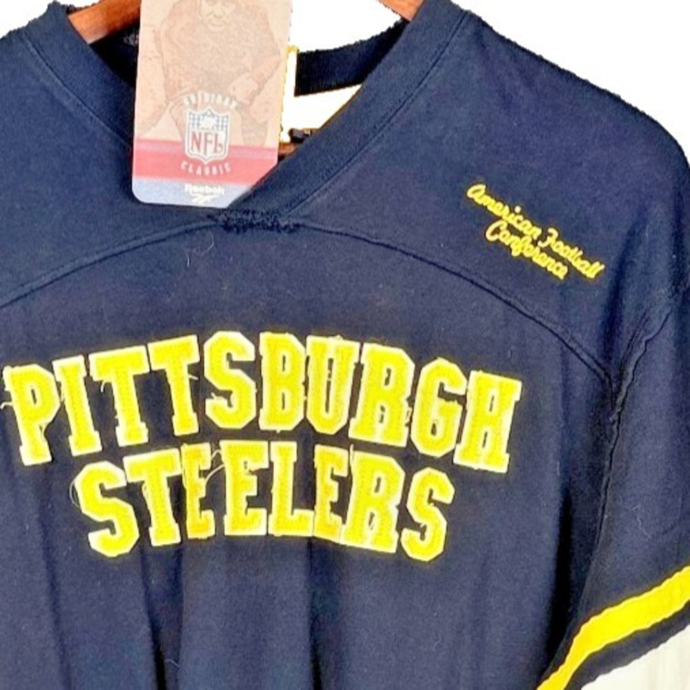 Reebok Pittsburgh Steelers Gridiron Classic NWT Shirt Long Sleeve Size M Black